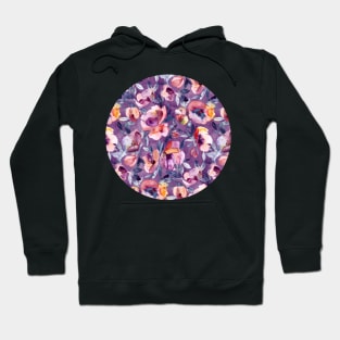 May Afternoon - a watercolor floral in purple and peach Hoodie